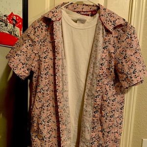 Floral print button down
